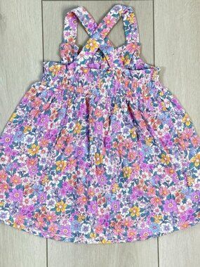 Tommy Bahama Girls Floral Smocked Sundress 3T – Crossback Sleeveless Cotton Blen